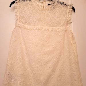 Forever21 cream short sleeve lace top